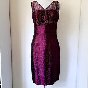 Kay Unger Burgundy Sleeveless Midi Dress